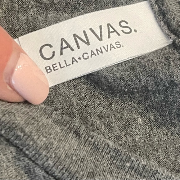 Gray Classic Red Lips Leopard Tongue T-Shirt Size L Bella + Canvas - Picture 7 of 8